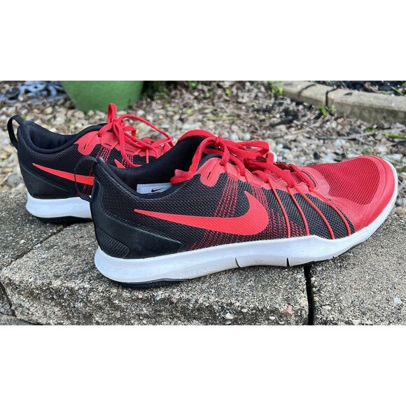 Nike Flex Train Aver ‘Bred’ 831568-600 Men’s‎ 10.5 Red Black Cross Trainer Shoes - Picture 1 of 7